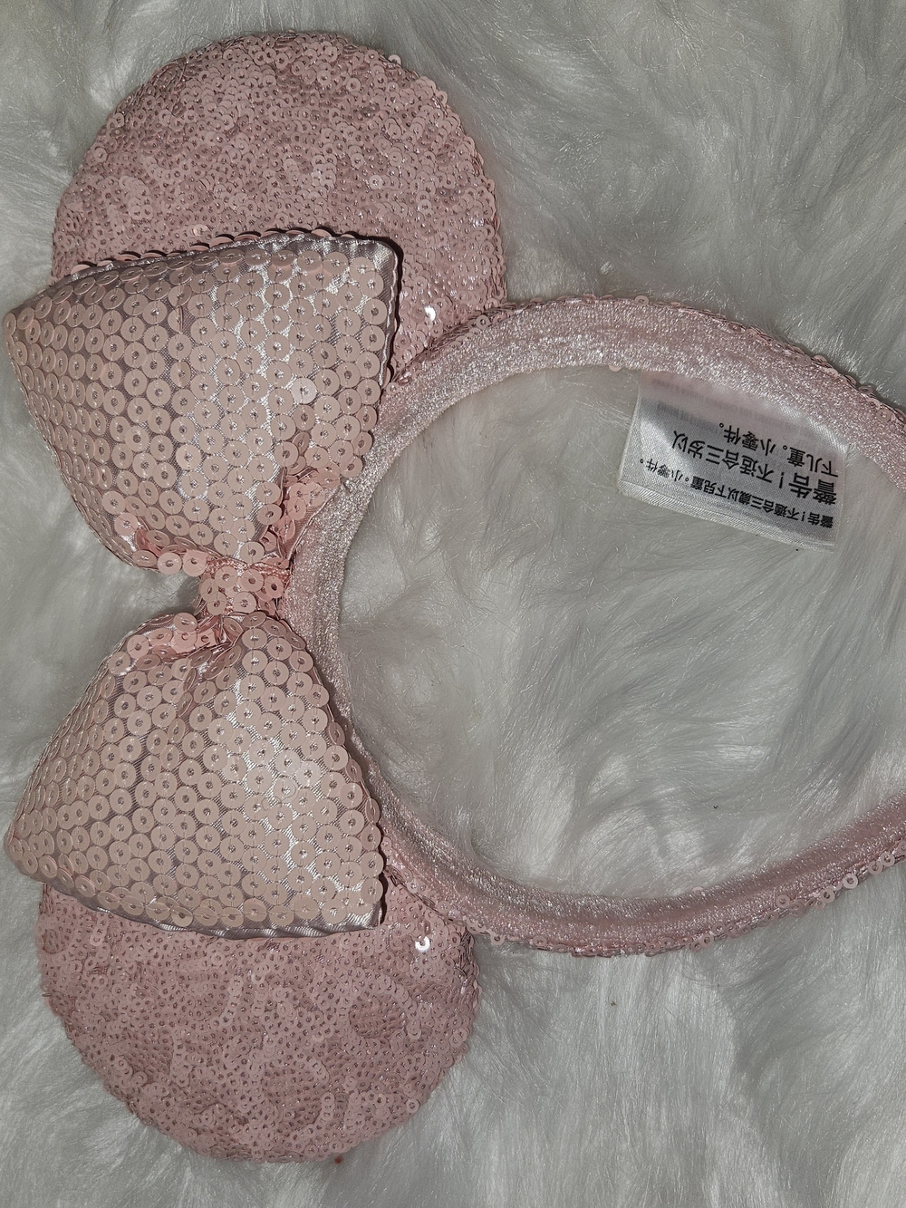 Sequin Pink Bow Ear Headband - Women Accessories